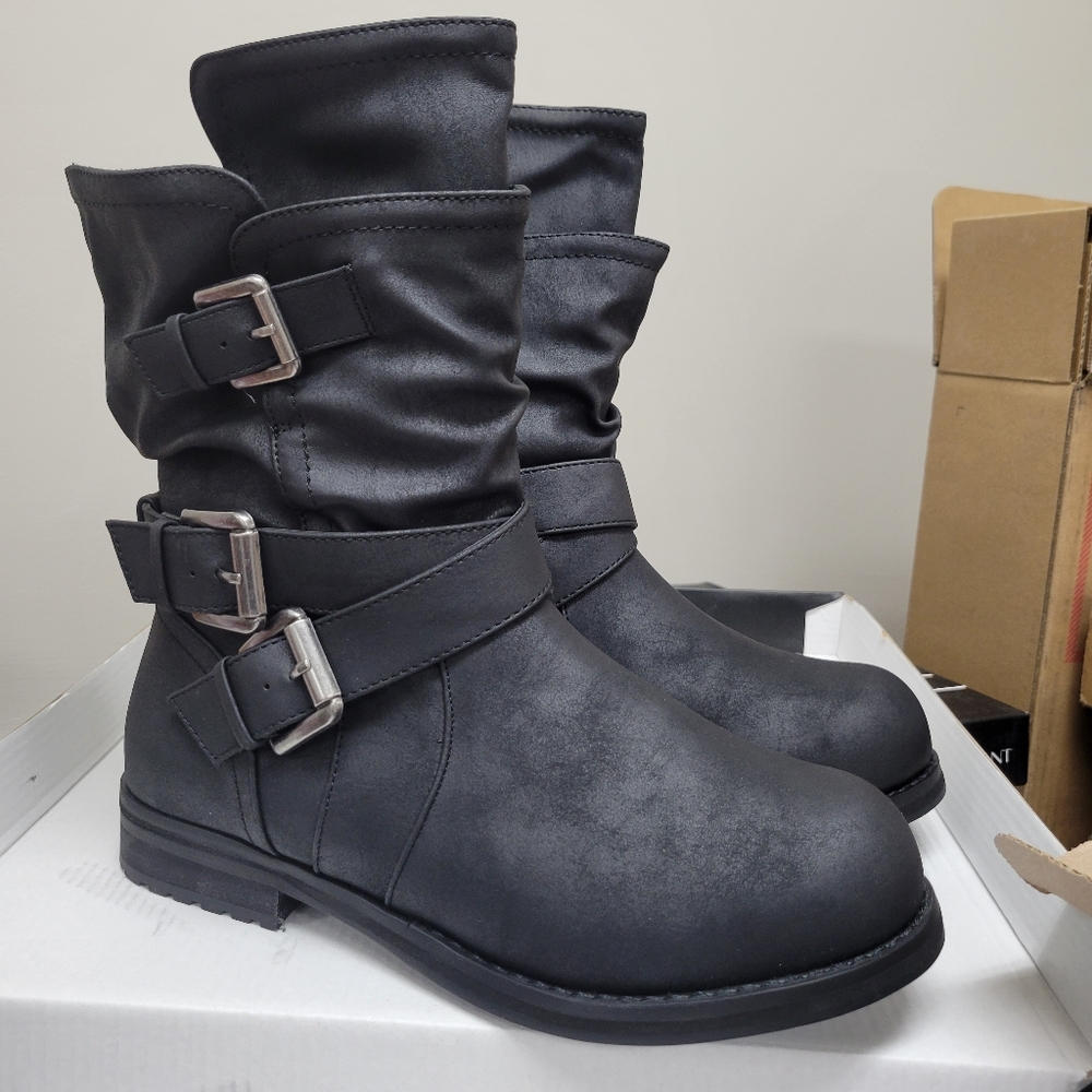 NWT Lane Bryant Midcalf Motorcycle Boots - Size 8W - Brand New